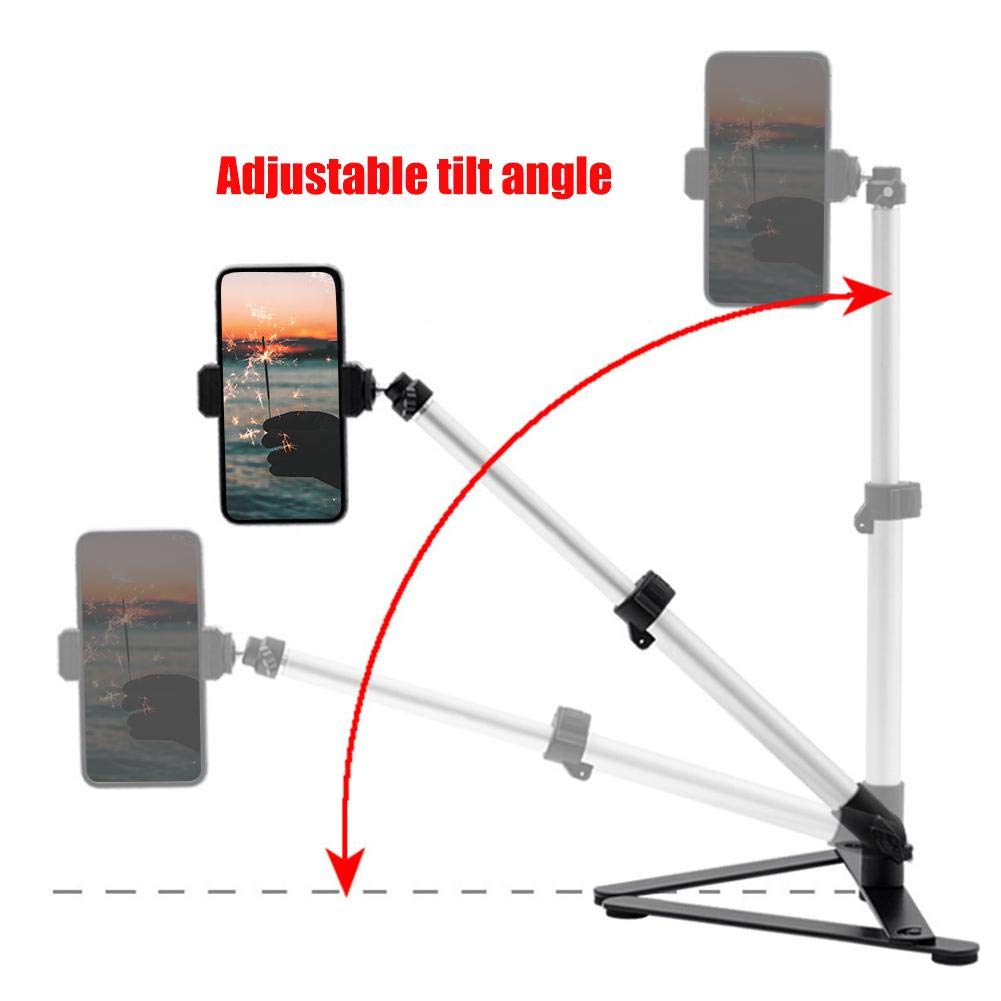 Topiky Trasmissione in Diretta Staffa del Supporto, Carico in Lega di Alluminio 2 kg Carico Regolabile a 360 ° Photo Studio Ripresa dall'alto Supporto per Copia Macro Fotografia Staffa