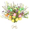 6 Pcs Easter Eggs Floral Picks with Flowers Artificial Plant Decor 17 inches for Spring Easter Decor Table Centerpieces Gifts