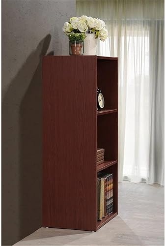 Miniatura 3 de Pemberly Row Estantería de madera con tres estantes en acabado caoba