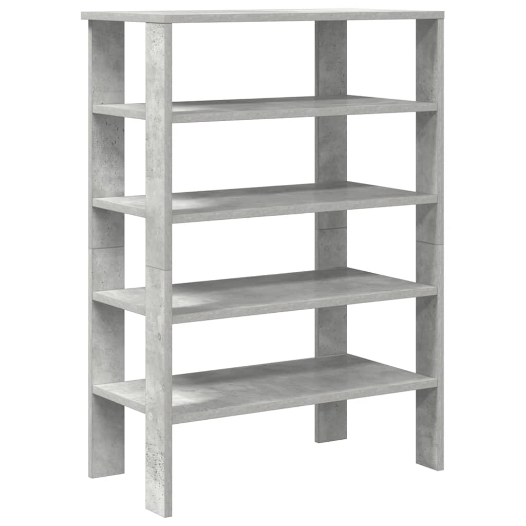 Stojak na buty szary beton 61 x 32 x 87,5 cm, płyta wiórowa | Oszczędność miejsca, duże półki, górne piętro, mocowanie ścienne, 60 kg