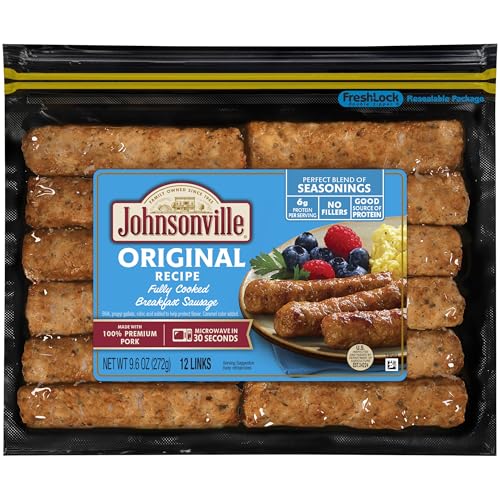 Johnsonville Fully Cooked Pork Breakfast Sausage Links, 9.6oz (12 count), Refrigerated