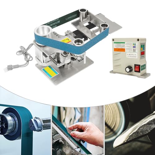 2 x 36 In Belt Grinder Knife Making 110V Variable Belt Grinders Desktop Belt Sander Knife Sharpener with 60/800 Grits Sanding Belts for Knife Making Grinding, Maximum Linear Speed of 78.74ft/s