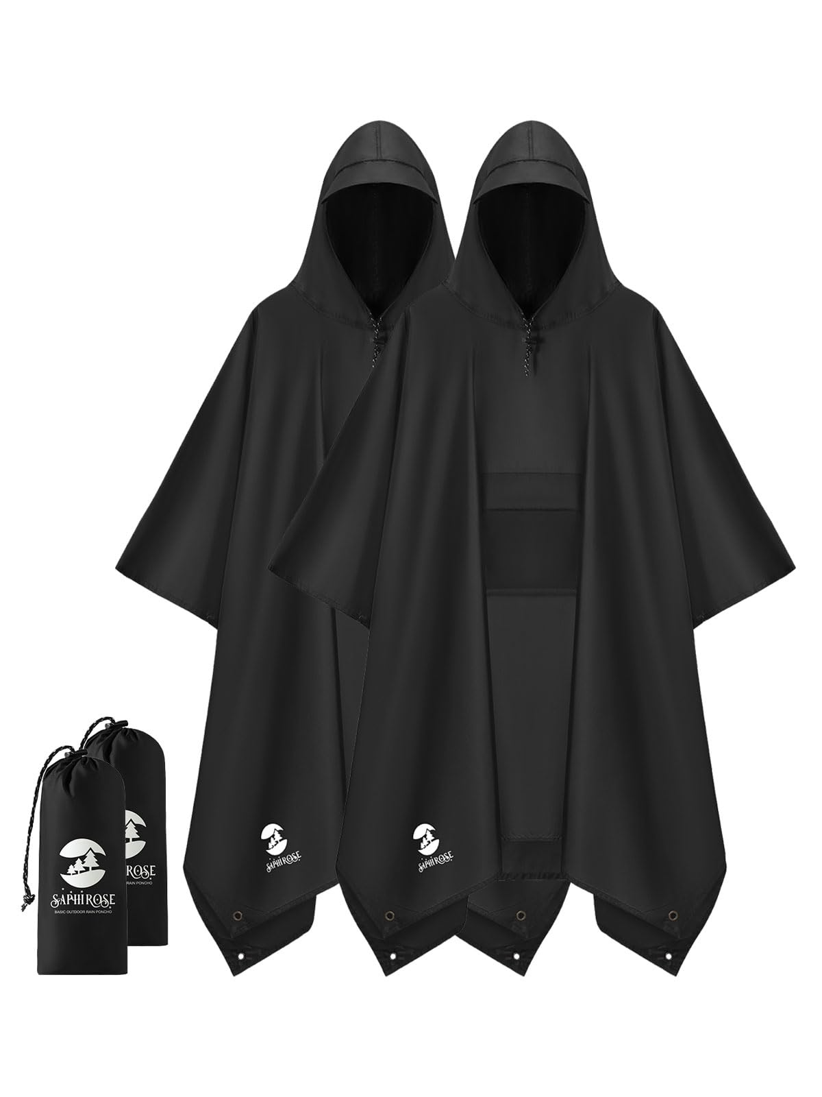 SaphiRose Extra Thick Hooded Rain Poncho
