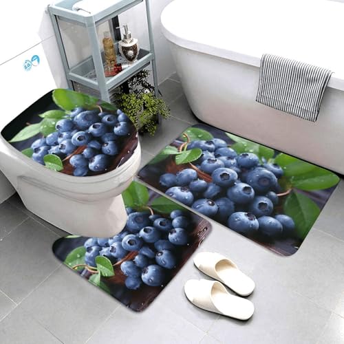Tapis de douche en forme de U et tapis de bain antidérapant lot de 3 - 4