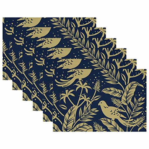 Sets de table 30,5 x 45,7 cm oiseaux dorés antidérapants