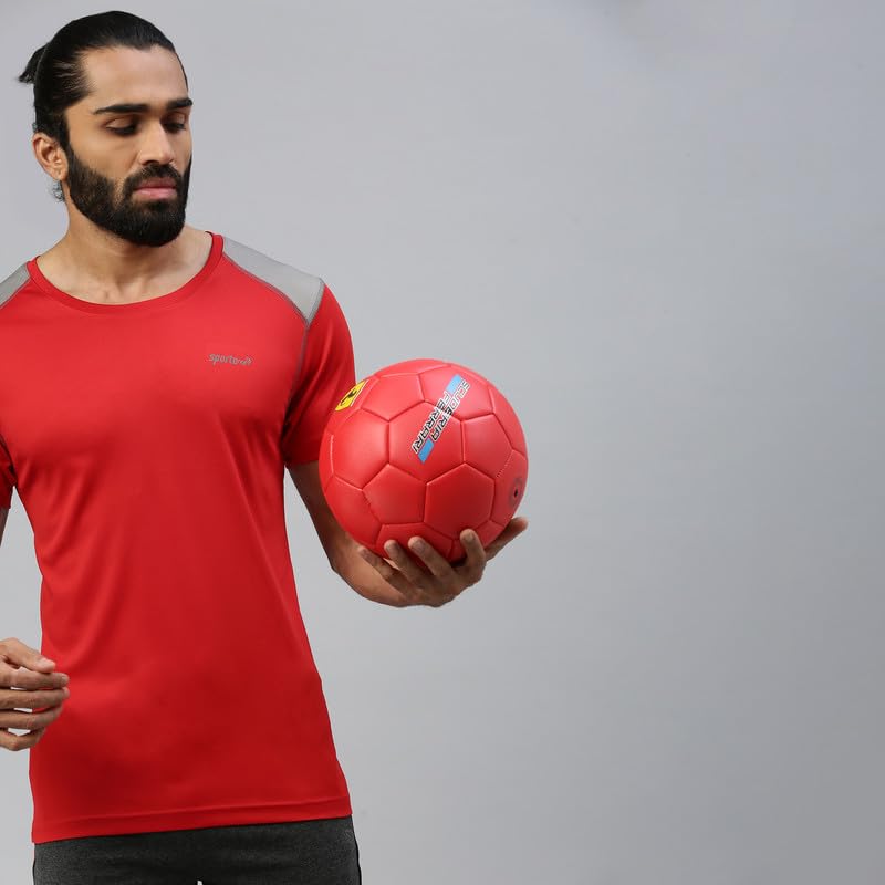 Image of sporto Men's Fast Dry Micro Fiber Solid Regular T-Shirt Half Sleeve|Charcoal
