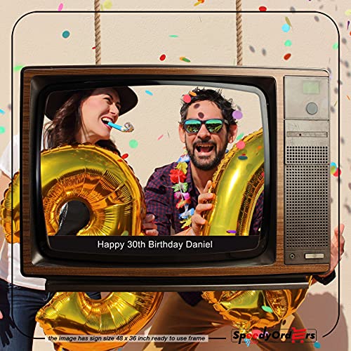 Custom Retro Tv Set Photo Booth Prop, Personalized Social Media Television, Telly Screen Photobooth, Retro Selfie Frame, Home Decorations, Birthday Party Supply Tv Show Frame #TOP2