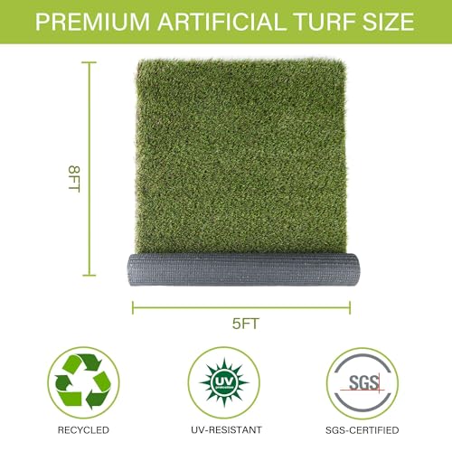 Image of SUNTURF Dog Grass Pads 5 x 8 FT Artificial Grass Pee Pads for Dogs Potty Fake Grass Rug Turf Mat for Dogs Training Indoor Outdoor Garden Lawn Artificial Grass Rug