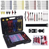 105PCS Multimeter Test Lead Kit with Hanging Loop Strap Magnetic Hanger for Fluke, Automotive Circuit Breakout Probe Kit, Banana Plug Leads & Large Alligator Clips