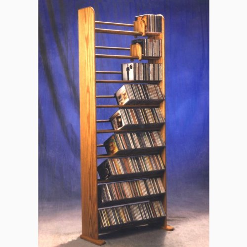 9 Row Dowel Cd Rack (Honey Oak) #TOP17