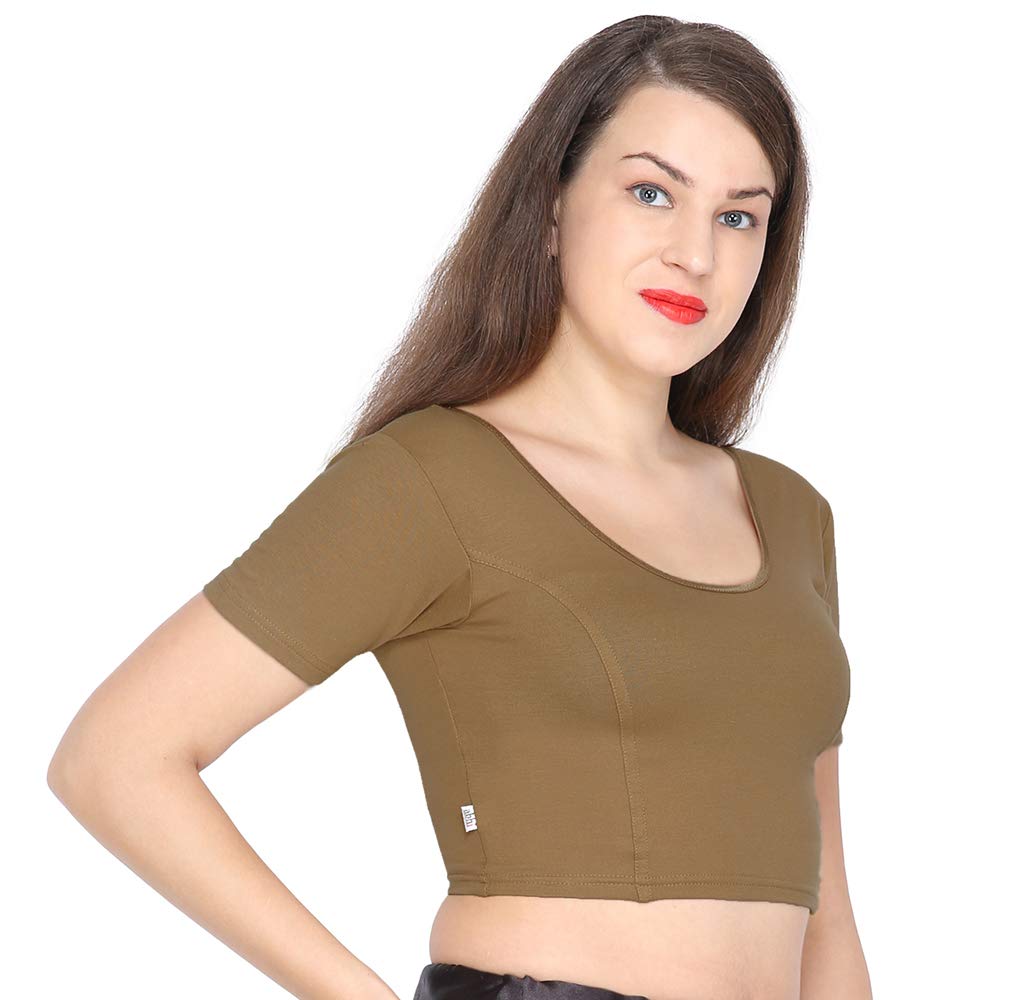 FEMULA Anjali Half Sleeves Stretchable Cotton Lycra Saree Blouse for Women 1