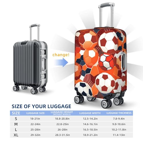 Football Luggage Cover Washable Elastic Suitcase Cover Anti-Scratch Travel Luggage Protector Covers for Kids Adult M fits 22-24 inch Suitcase4