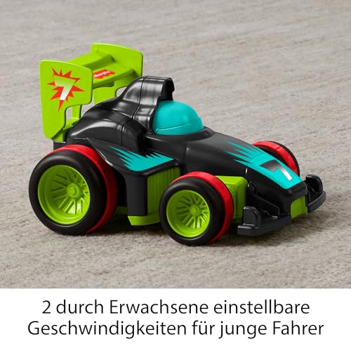Fisher-Price Spielzeug für Kindergartenkinder Fernlenkflitzer mit Fernbedienung und 2 Geschwindigkeiten für Kinder ab 3 Jahren, HYH28