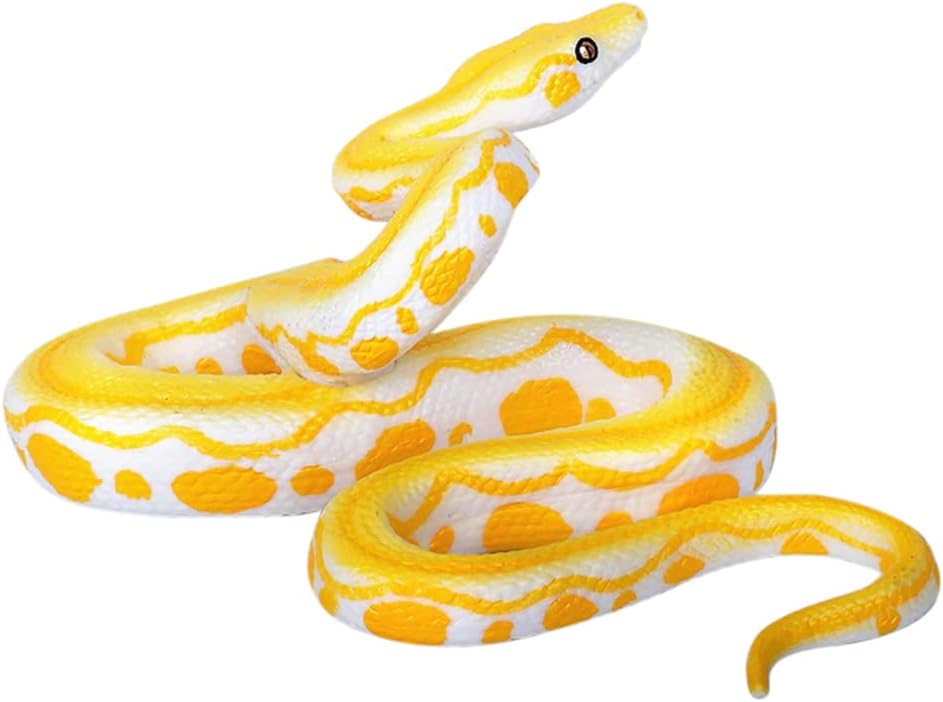 STOBOK Realistic Snake Toy High Simulation Boa Snake Model Fake Rubber Snake Toy for Tricky Creepy Prank April Fools Day ( Yellow )