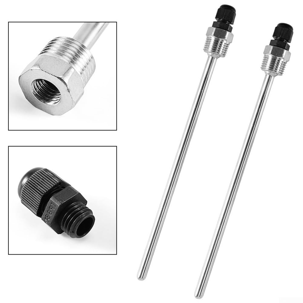 Lot de 2 tubes thermopuits à immersion en acier inoxydable pour capteurs de température (8 x 500 mm)