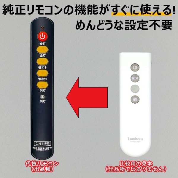 Amazon | 【代替リモコン83a】Luminous シーリングライト(CH1) 互換