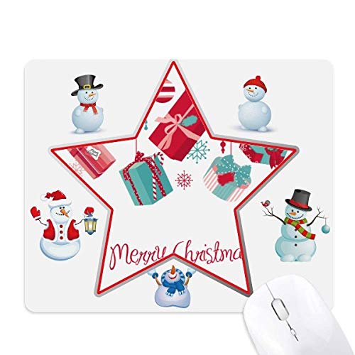 Tapis de souris Noël flocon et bonhomme de neige décoratif pour bureau