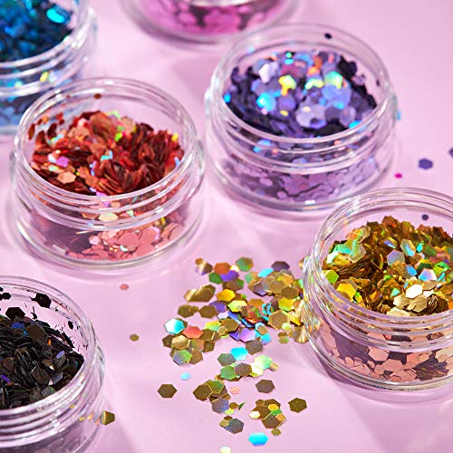 Holographic Chunky Glitter by Moon Glitter – 100% Cosmetic Glitter for Face, Body, Nails, Hair and Lips - 0.10oz - Silver