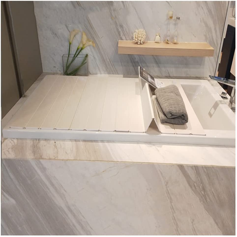 Tapa de bañera blanca de PVC con diseño plegable aislante de polvo