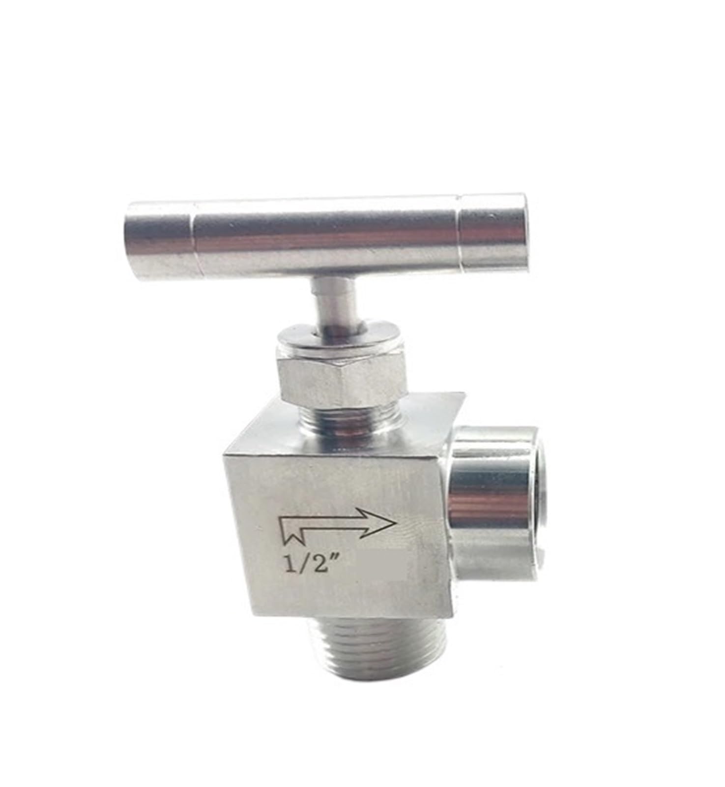 Vanne à pointeau 3/8 G mâle-femelle à angle droit pour tuyauterie