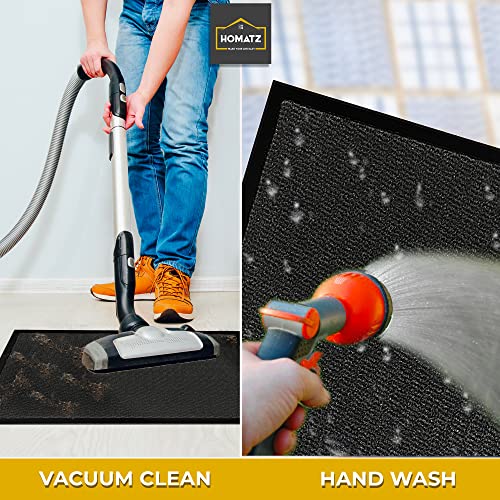 Homatz Door Mat Indoor Outdoor - Heavy Duty Rubber, Floor and Kitchen Mats - Non Slip, Washable and Dirt Trapper Doormats Super Absorbent Rug Multicolor Barrier Matts (Anthracite, 40x60cm)