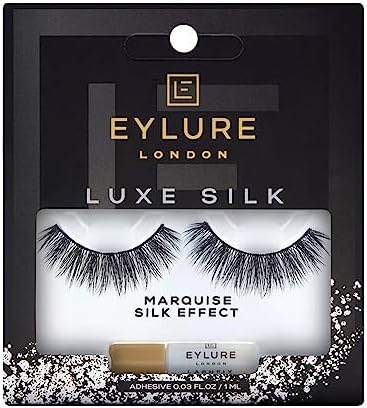 Eylure Luxe Silk Marquise Reusable Eyelashes, Adhesive Included, 1 Pair