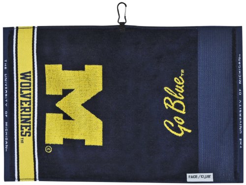 Team Effort Michigan Wolverines Face Club Jacquard Towel, Blue, Maize