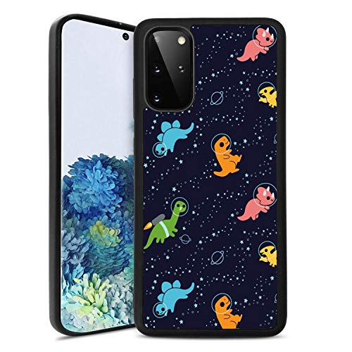 Yunan Case for Samsung Galaxy S20, Black Dinosaurs in Space Pattern Design for Men and Women,Anti Slip TPU Bumper Shockproof Cover Case for Samsung Galaxy S20
