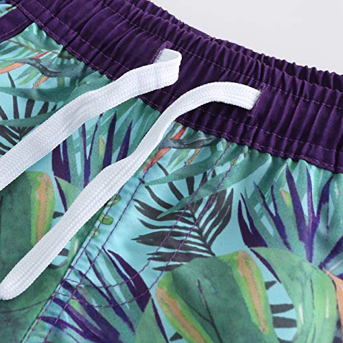 HowJoJo Calção de banho infantil de dinossauro para meninos, secagem rápida, shorts de praia com est