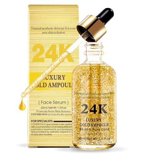 24k Gold Serum For Face Anti Aging, Gold 24k Face Serum With 99.9% Pure Gold, Face Glow Serum, Anti Aging Serum For Face, Skin Brightening, Reduce Fine Lines & Wrinkles, Deep Hydrating 24k Gold Serum For Face Anti Aging, Gold 24k Face Serum With 99.9% Pure Gold, Face Glow Serum, Anti Aging Serum For Face, Skin Brightening, Reduce Fine Lines & Wrinkles, Deep Hydrating