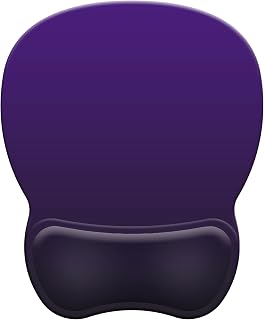 Ergonomic Mouse Pad with Wrist Rest, Comfortable Gel Concave Mouse Pad with Non-Slip Base, Pain Relief Mouse Pads with Smooth Wrist Support for Office & Home (Deep Violet)