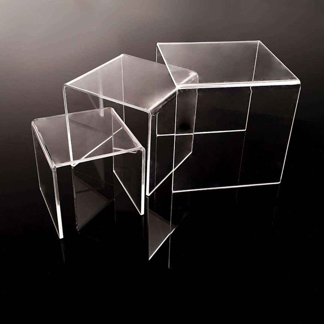 Danieli Store - Kit de 3 Expositores de Metacrilato para Colecciones. Expositor de Acrílico Transparente para Hostelería y Banquetes. Ideal como Soporte de Exhibición para Figuras y Colecciones