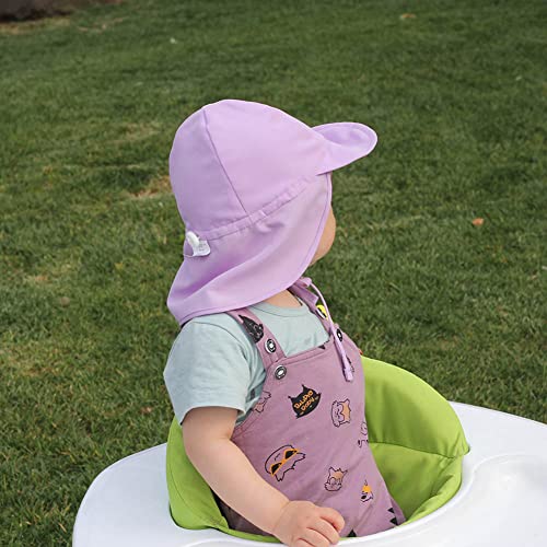 Sombrero de protección solar para bebés de 3 a 18 meses, gorra de playa ajustable morada 4