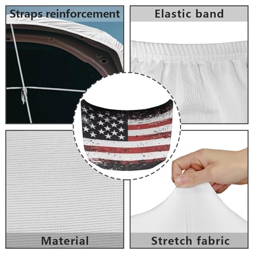 Image of USA Flag American Hood Flag Cover Stretch Polyester Fabric Cover Car Hood Cover Protector Easy Installation Removable Automotive Accessories Suitable for Cars