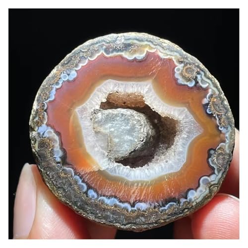 Pierre de Cristal Agate Jaune Grotte avec Carré Noir Déco