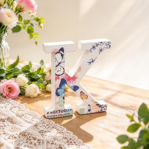 Freeas Weiße Holzbuchstaben 10 cm für Wanddekoration & Basteln (K) – Ansicht 1