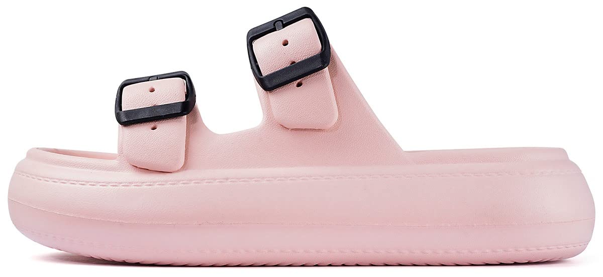 Gaatpot Zapatilla de Baño Niños Niña Chanclas Zapatos de Playa y Piscina Ajustable Doble Hebilla Sandalias Antideslizantes Rosa 33/34 EU