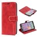 Produktbild Mulbess Handyhülle für Samsung Galaxy Note 4 Hülle Leder, Samsung Galaxy Note 4 Handy Hüllen, Vintage Flip Handytasche Schutzhülle für Samsung Galaxy Note 4 Case, Wein Rot