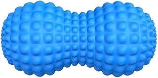 SELEWARE Peanut Massage Ball, Double Lacrosse Massage Roller Balls, Deep Tissue Massage Ball for Back, Neck, Shoulder, Spine, Legs, Hips, Peanut Roller Trigger Point Muscle Massage Relaxer (Blue)