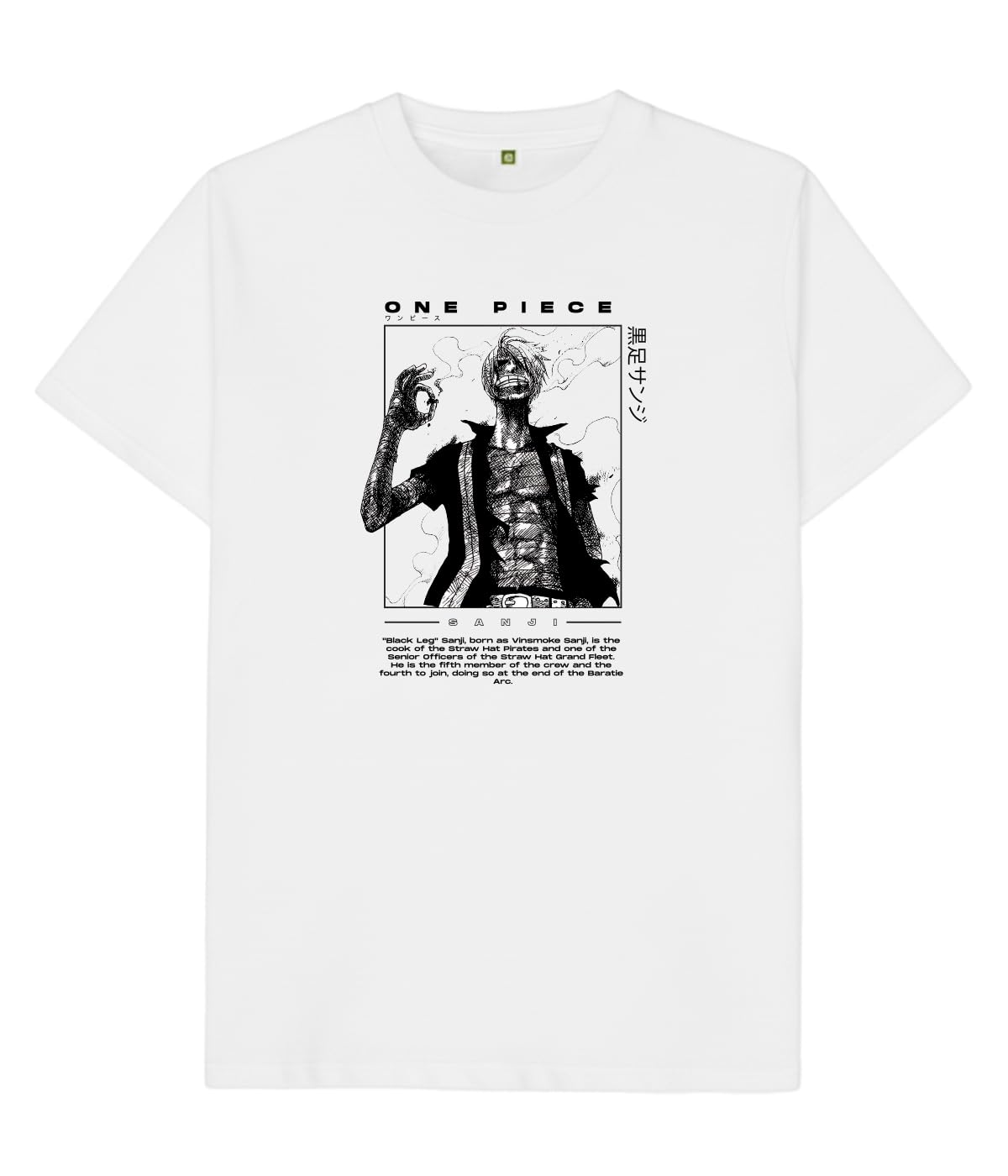 One Piece Sanji Crew Neck Regular T-Shirt for Men & Women (White)-picture-17