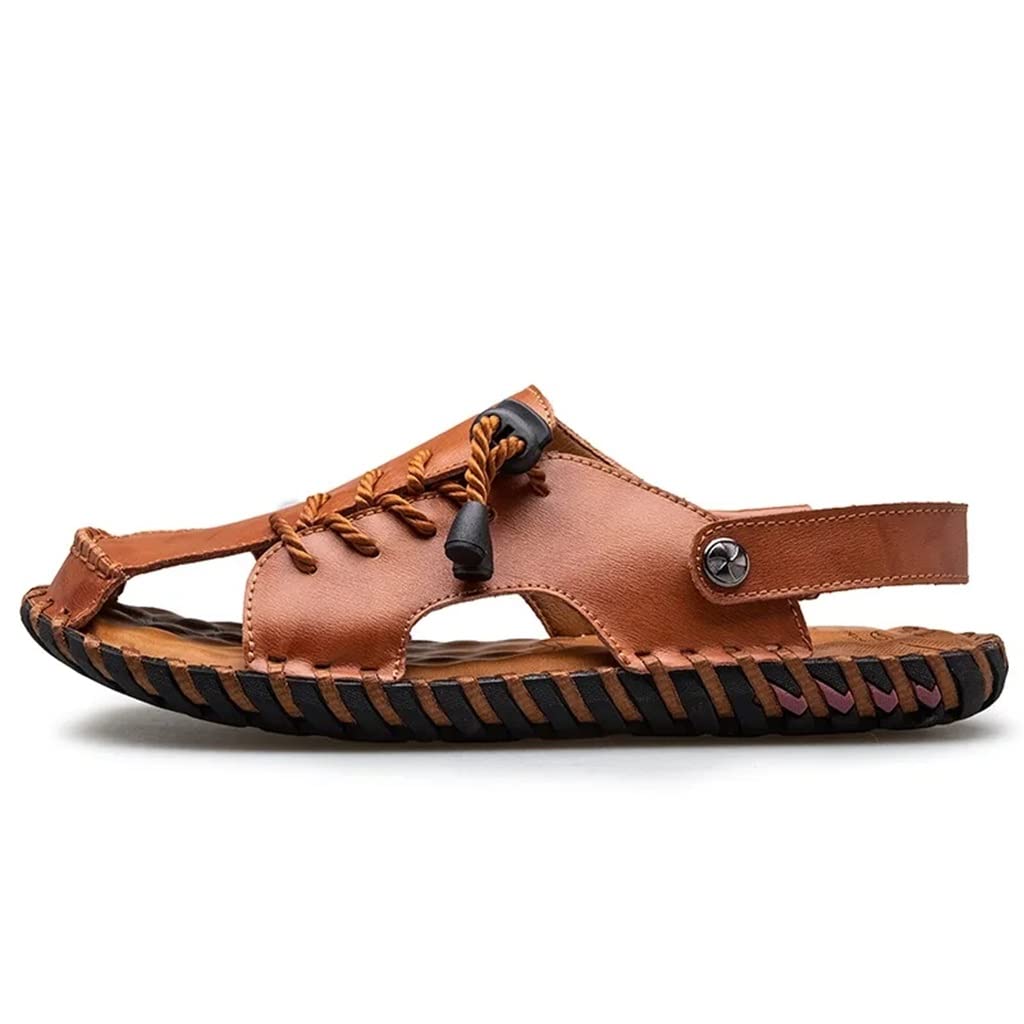 Sandali da Uomo Scarpe da Spiaggia Stile Vera Pelle Sandali Estivi da Uomo per Il Tempo Libero Scarpe Casual (Color : D, Size : 40) (D 46 EU)