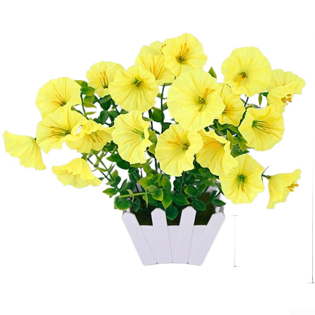 Flores artificiales no necesita riego solución para decoración plantas falsas compactas duraderas
