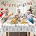 Brix4U 3Pack Christmas Tablecloth, Plastic Christmas Tablecloth Disposable for Rectangle Table Snowflake Xmas Tree Table Cloth for Winter Holiday New Year Party Decoration 54 x 108 Inch