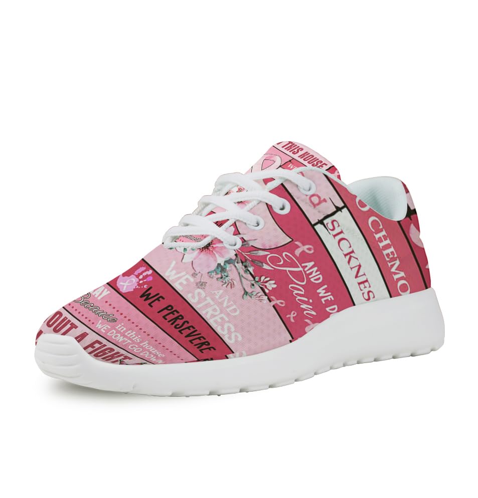 Breast Cancer Awareness in This House We Do chancer Shoes for Women Men Trail Running Casual Fashion Sneakers Slip-on Tennis Shoes