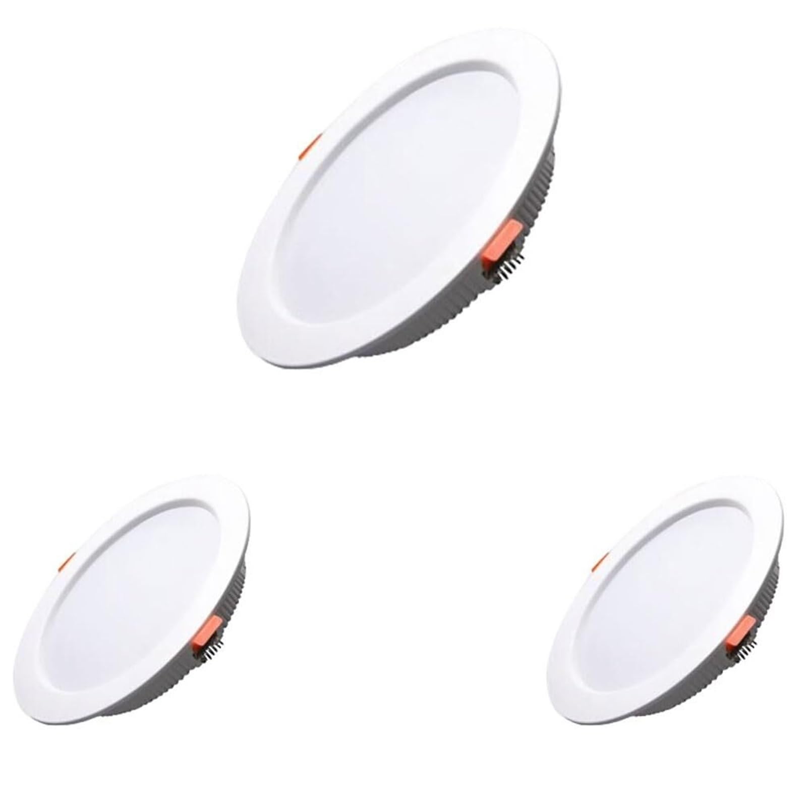 Zestaw 3 bardzo cienkich 3CCT Lampa sufitowa do zabudowy, możliwość wyboru 3000 K/4000K/6000K, smukły panel 5W-15 W z osłoną deflektora (5 W, ciepłe światło) (12 W, neutralne światło)