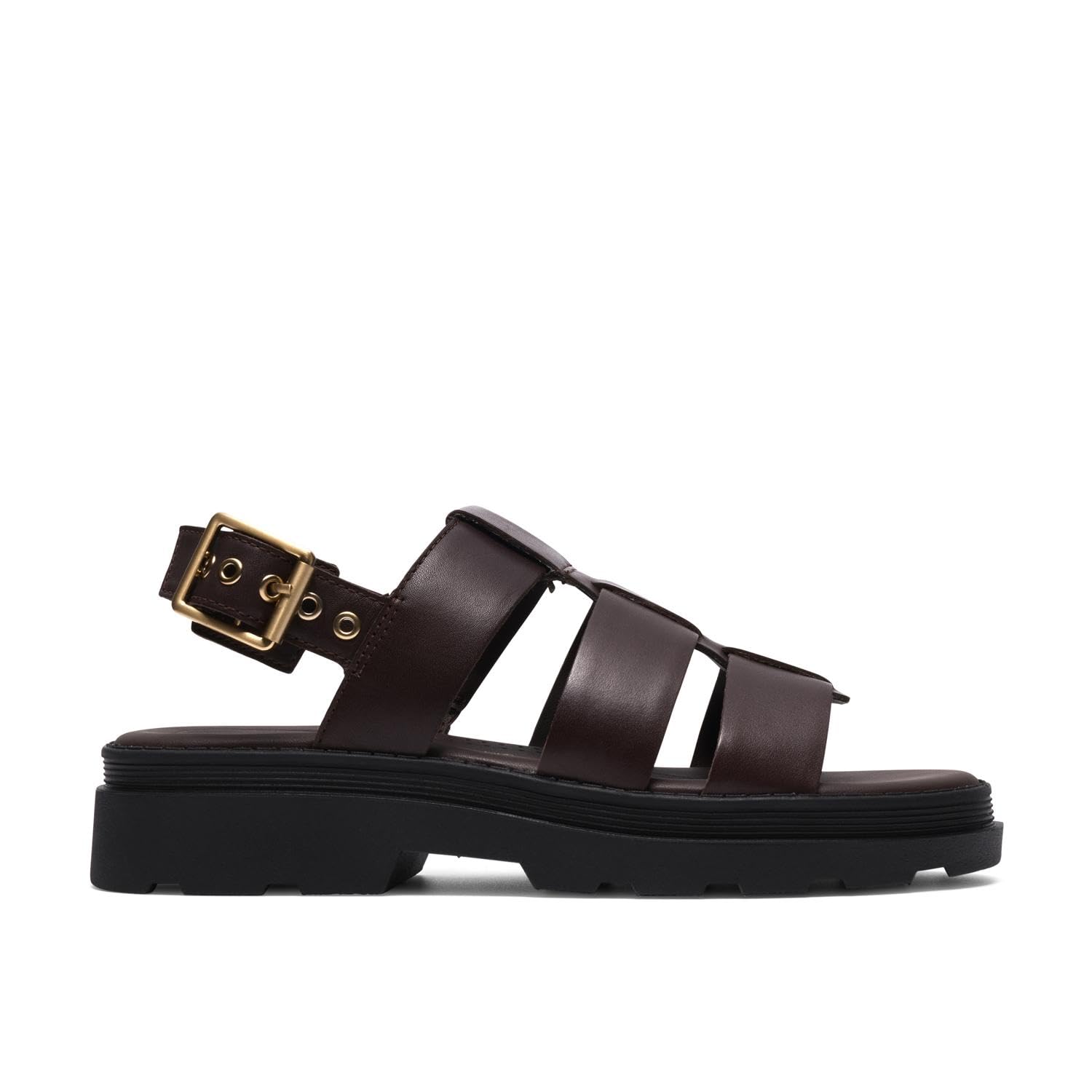Clarks Orinoco3 Strap Leather Sandals Unisex Dark Brown Size 36 (3.5)