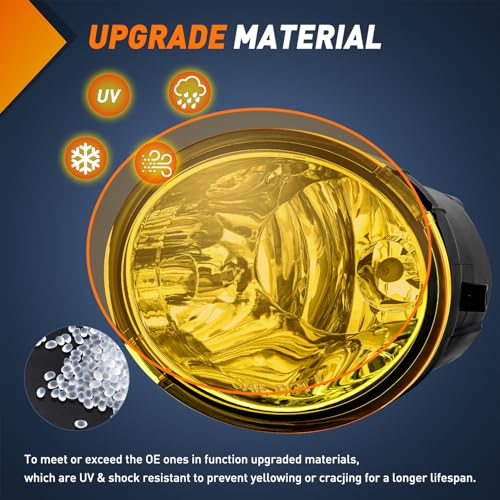 Image of Nilight Fog Lights Assembly Compatible with 2001 2002 2003 2004 2005 2006 2007 Toyota Sequoia 2000-2006 Tundra(NOT fit steel front bumper models) w /9006 12V 51W Bulbs Amber Lens