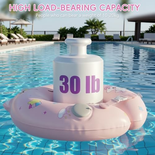 Image of Proberos Inflatable Baby Float Ring for 0-3 Months Age, Soft PVC Unicorn Swim Ring for Infants & Toddlers, Press-&-inflate Design, Adjustable Float Swim Float Tube for Bathing & Swimming, 12.5-48cm