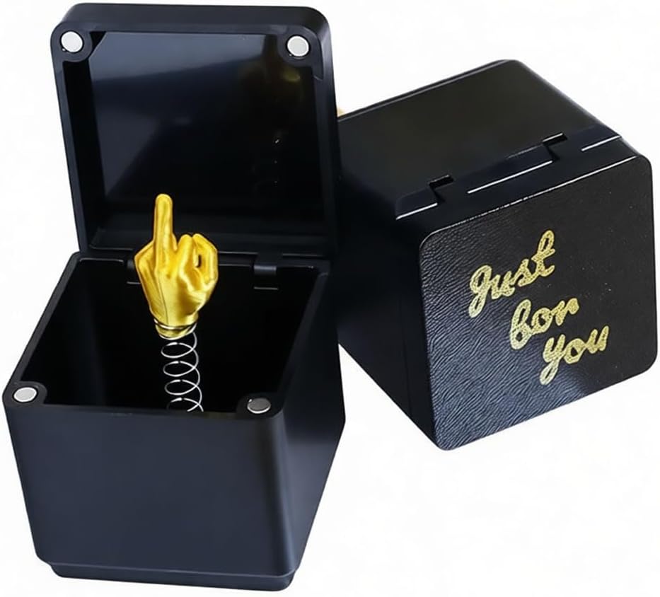 Funny Middle Finger Prank Gift Box – Valentine's Day Gag Gift for Office Desk or Home Decor