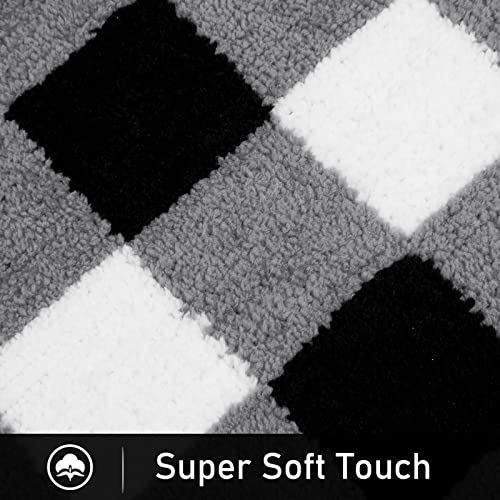 Hebe Kitchen Rugs Set 2 Piece With Runner Non Slip Buffalo Plaid Kitchen Rugs Mats Set For Fall Halloween Thanksgiving Decor Absorbent Bath Mats Door Rug 18"X48"+18"X30" #TOP4